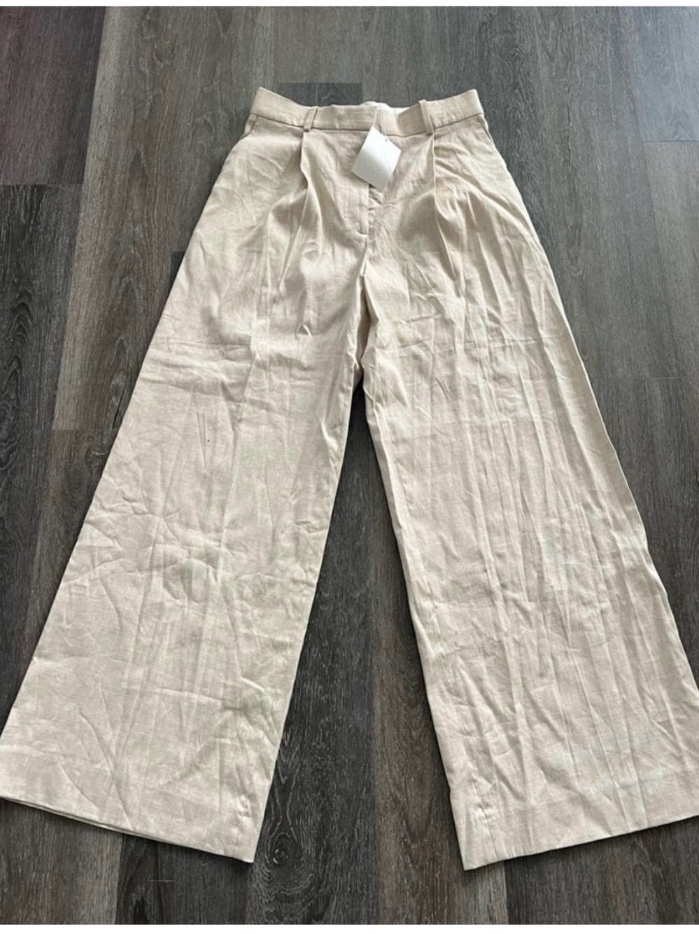 🆕COS Wide Leg Beige Linen Blend Pants